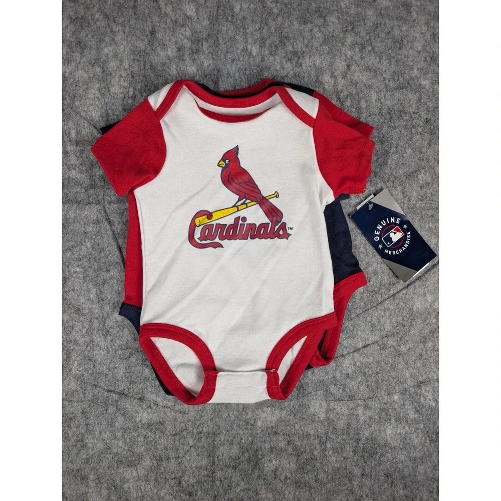 St. Louis Cardinals | Multi-Color | Infant Boys | 3-Pack Bodysuits | 18M‎